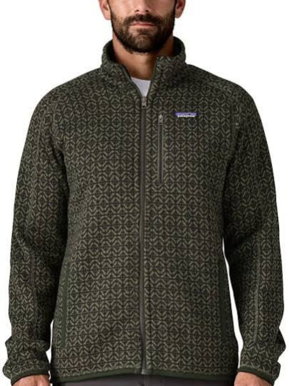 Patagonia Men's Full Zip Green Print Fleece Better Sweater Jacket Size S